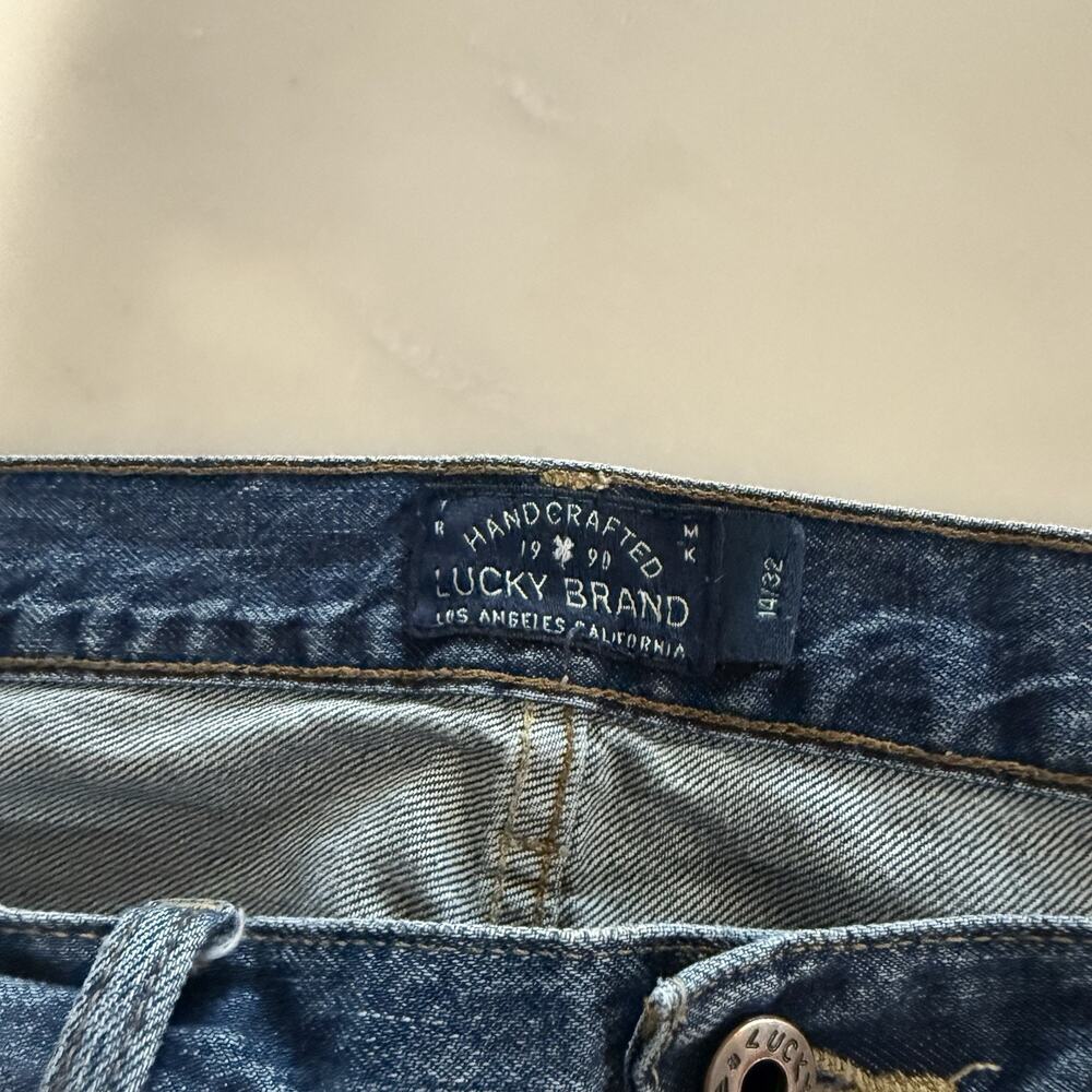 Lucky Brand Jeans 14/32 Button Fly Dylan Boyfriend Medium Wash Straight Leg - Picture 3 of 13